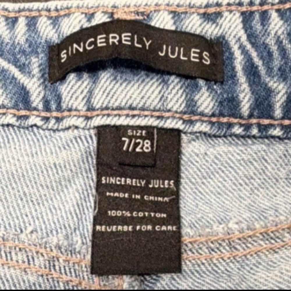 Sincerely Jules Low Rise Baggy Jeans Women’s 7/28 Blue Denim New With Tags - Picture 6 of 7